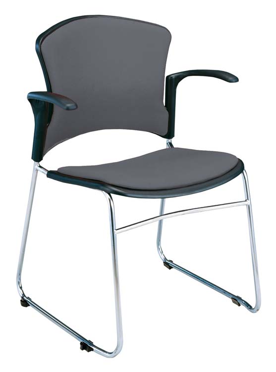 Fabric Seat and Back Stack Chair with Arms by OFM