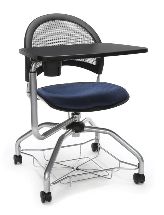 Mesh Back Fabric Chair with Tablet by OFM