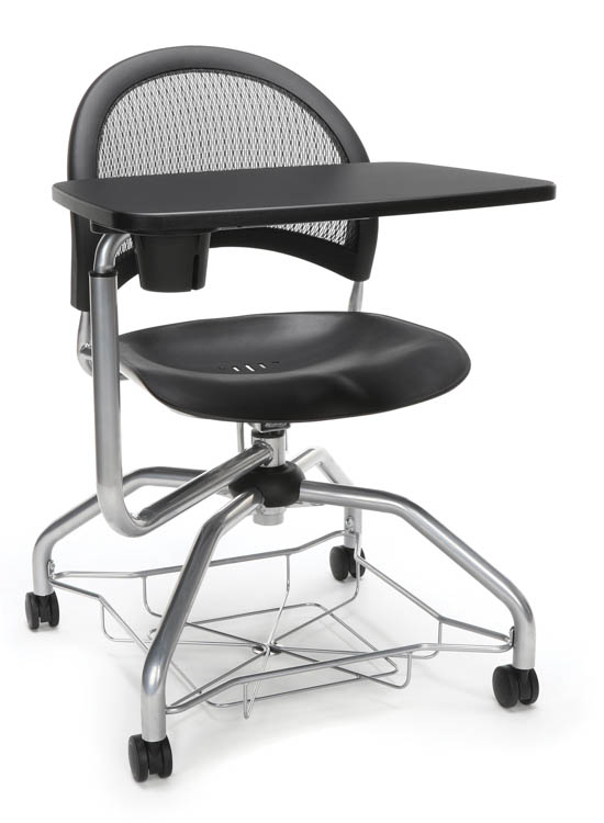 Mesh Back Plastic Chair with Tablet by OFM