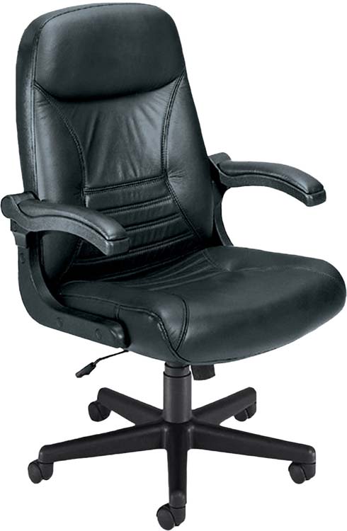 Mobile Arm Leather Conference Chair by OFM