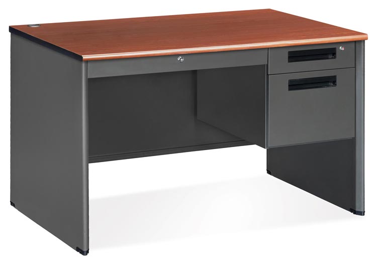 Single Pedestal Executive Steel Desk by OFM