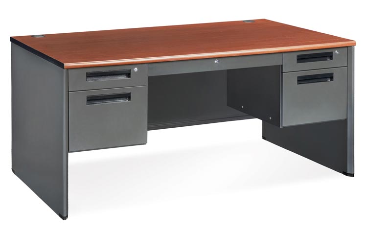60" Double Pedestal Executive Steel Desk by OFM