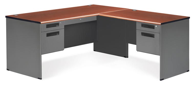 L Shaped Executive Steel Desk by OFM