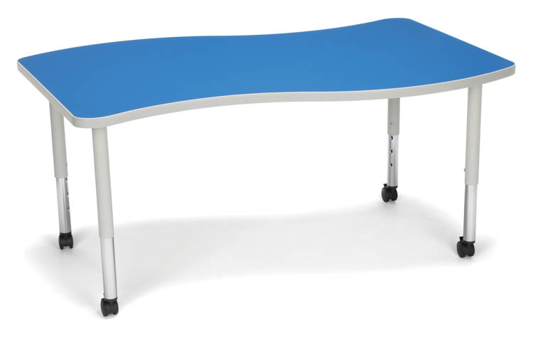 Wave Large Top Small Leg Table with Casters by OFM