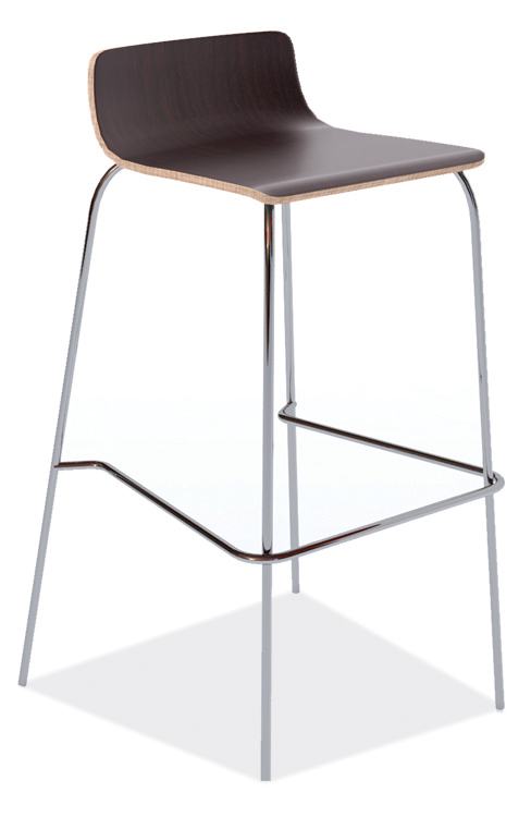 Cafe Height Low Back Wood Stool by Office Source Office Furniture