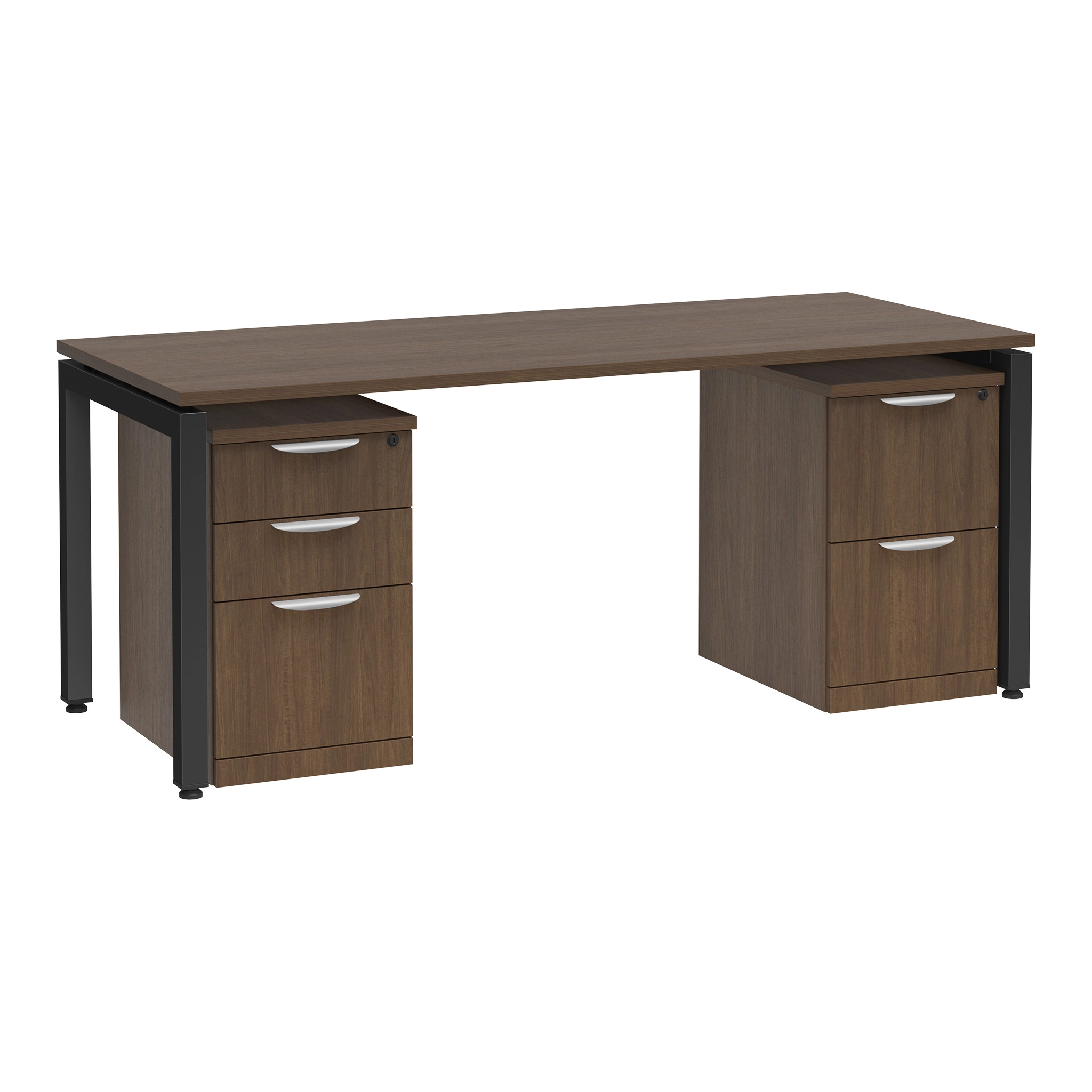 Desk 60in W x 30in D with 2 and 3 Drawer Mobile Pedestals by PBD Furniture