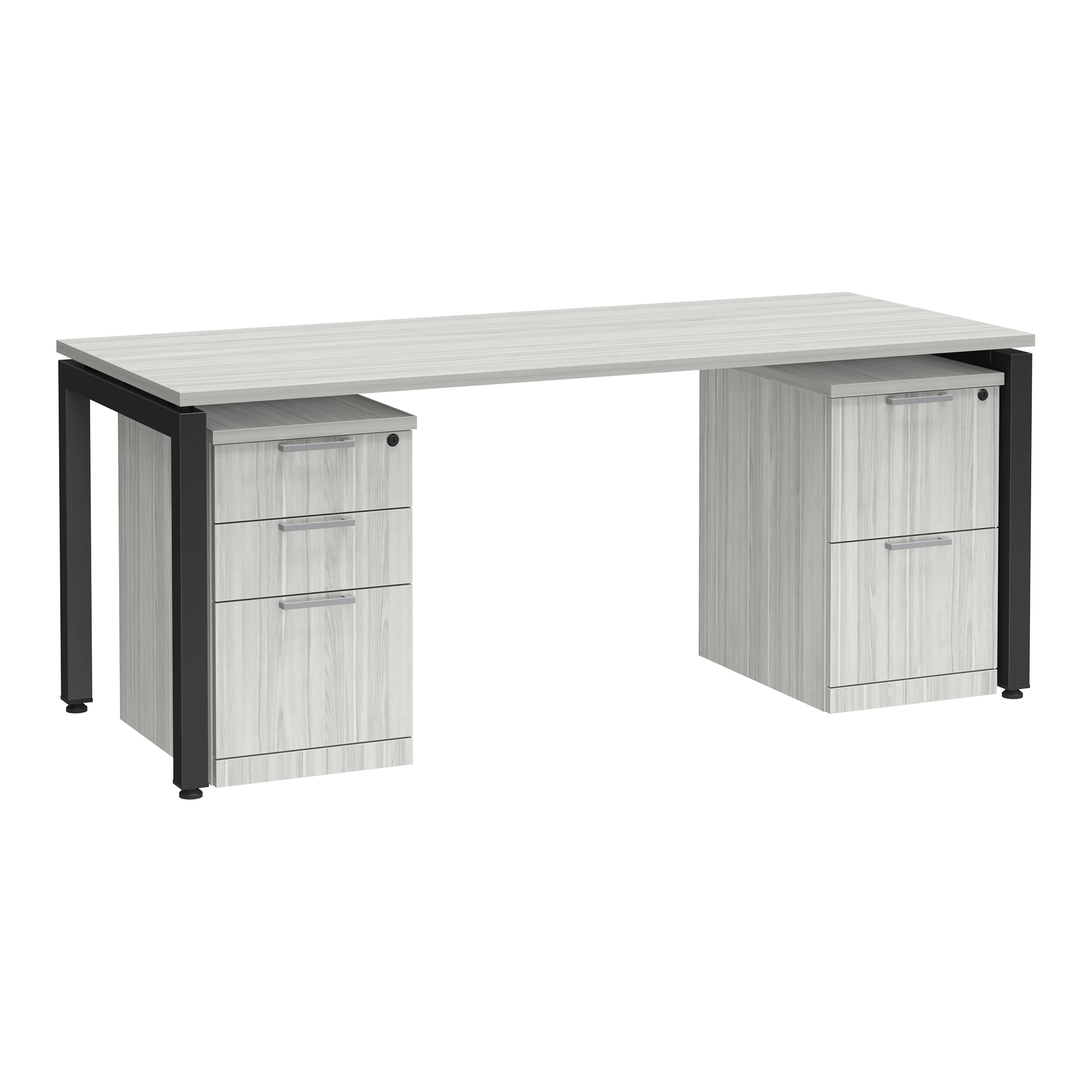 Desk 72in W x 30in D with 2 and 3 Drawer Mobile Pedestals by PBD Furniture