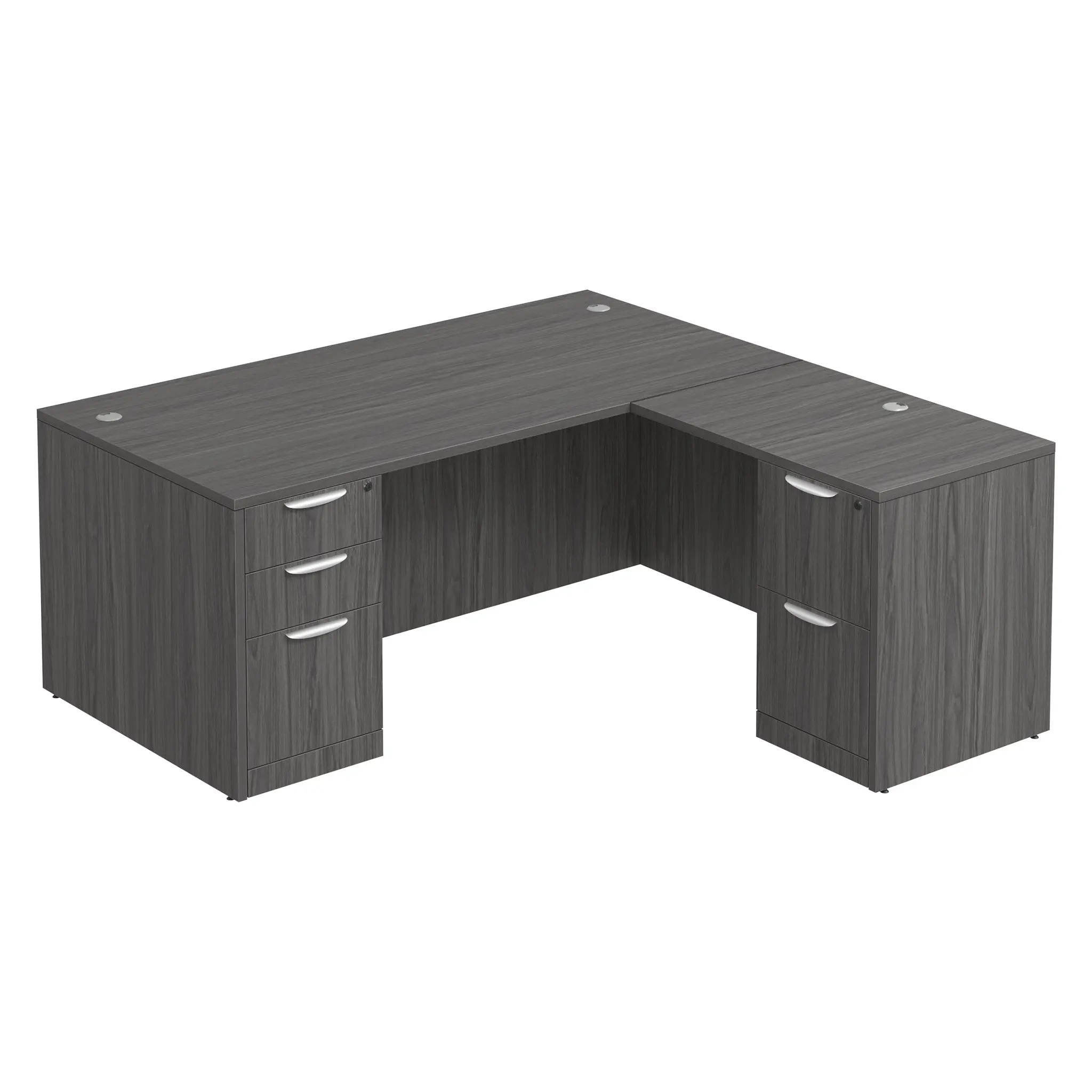 L-Desk 66in W x 60in D with 2 and 3 Drawer Pedestals by PBD Furniture