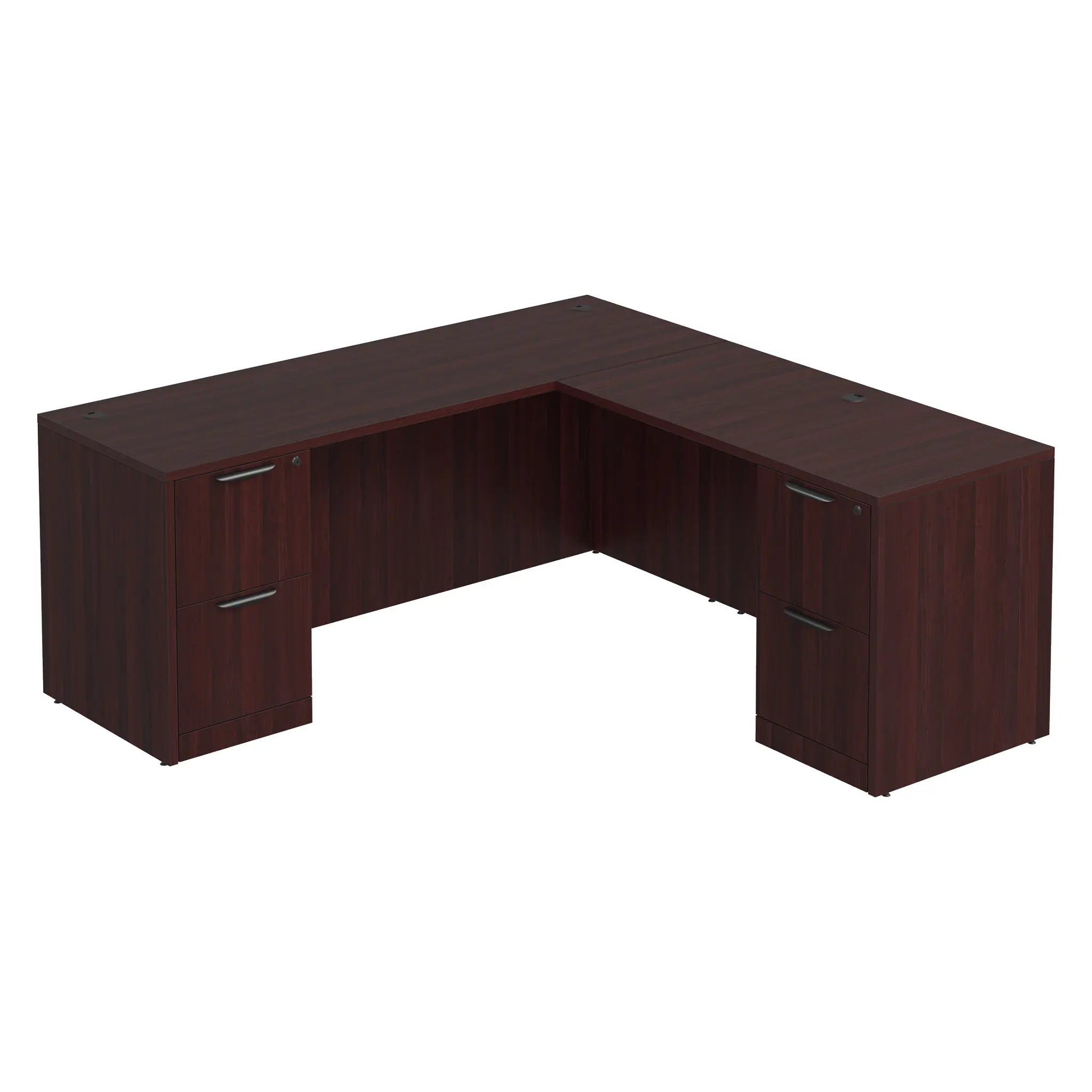 L-Desk 71in W x 66in D with Two 2 Drawer Pedestals by PBD Furniture