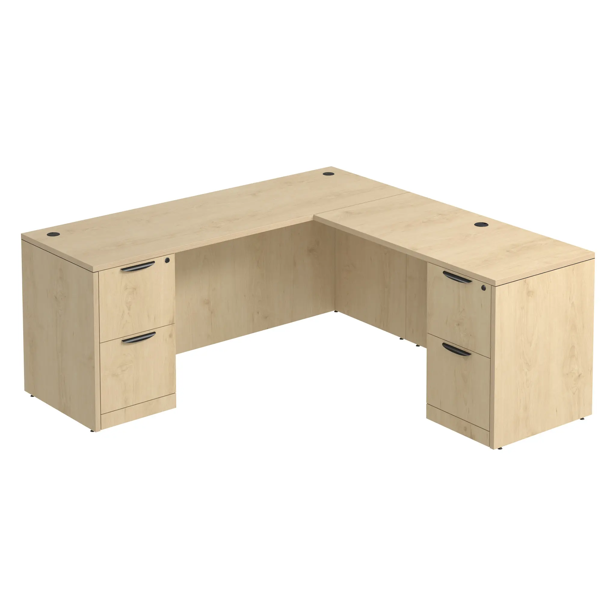 L-Desk 71in W x 72in D with Two 2 Drawer Pedestals by PBD Furniture