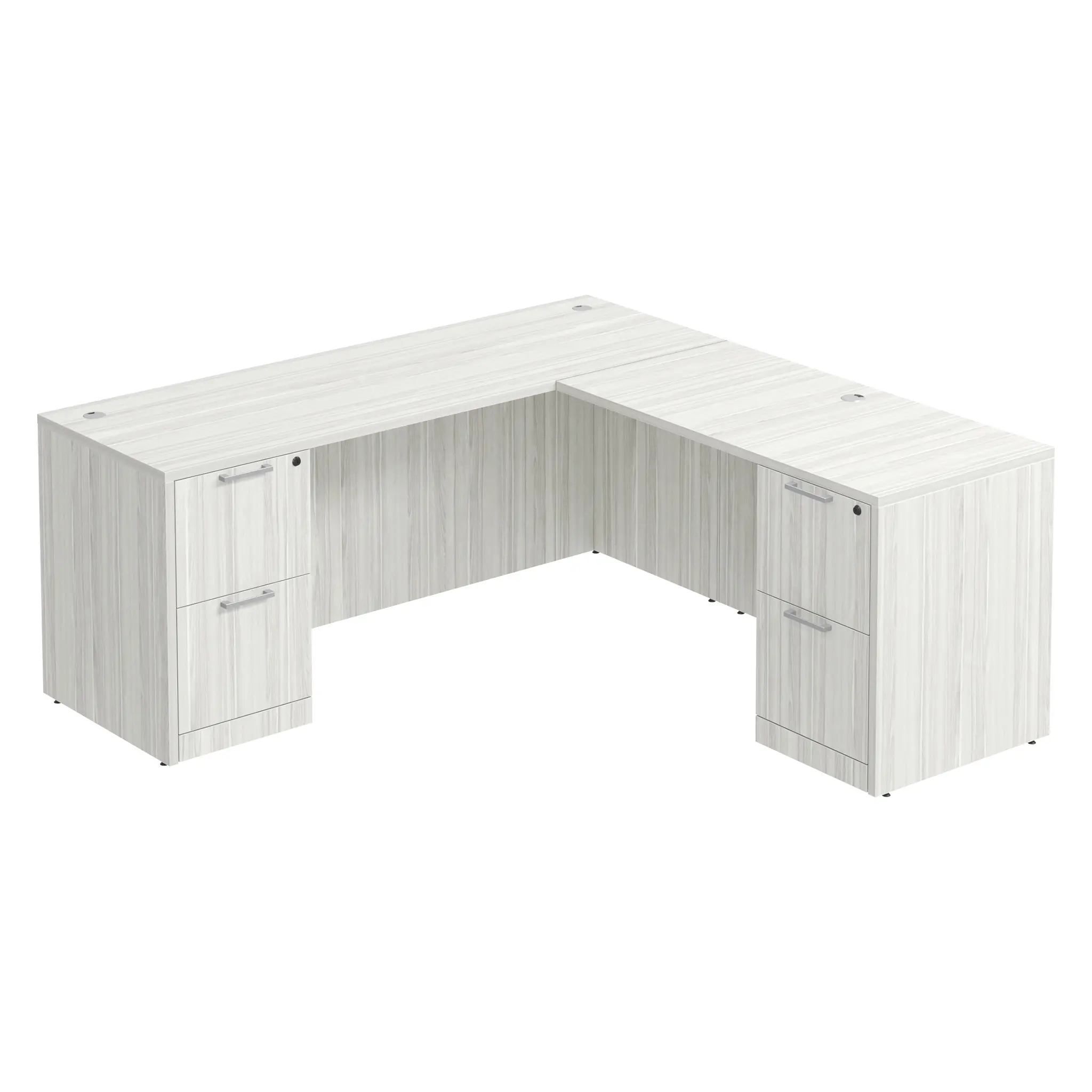 L-Desk 60in W x 66in D with Two 2 Drawer Pedestals and Slim Depth by PBD Furniture