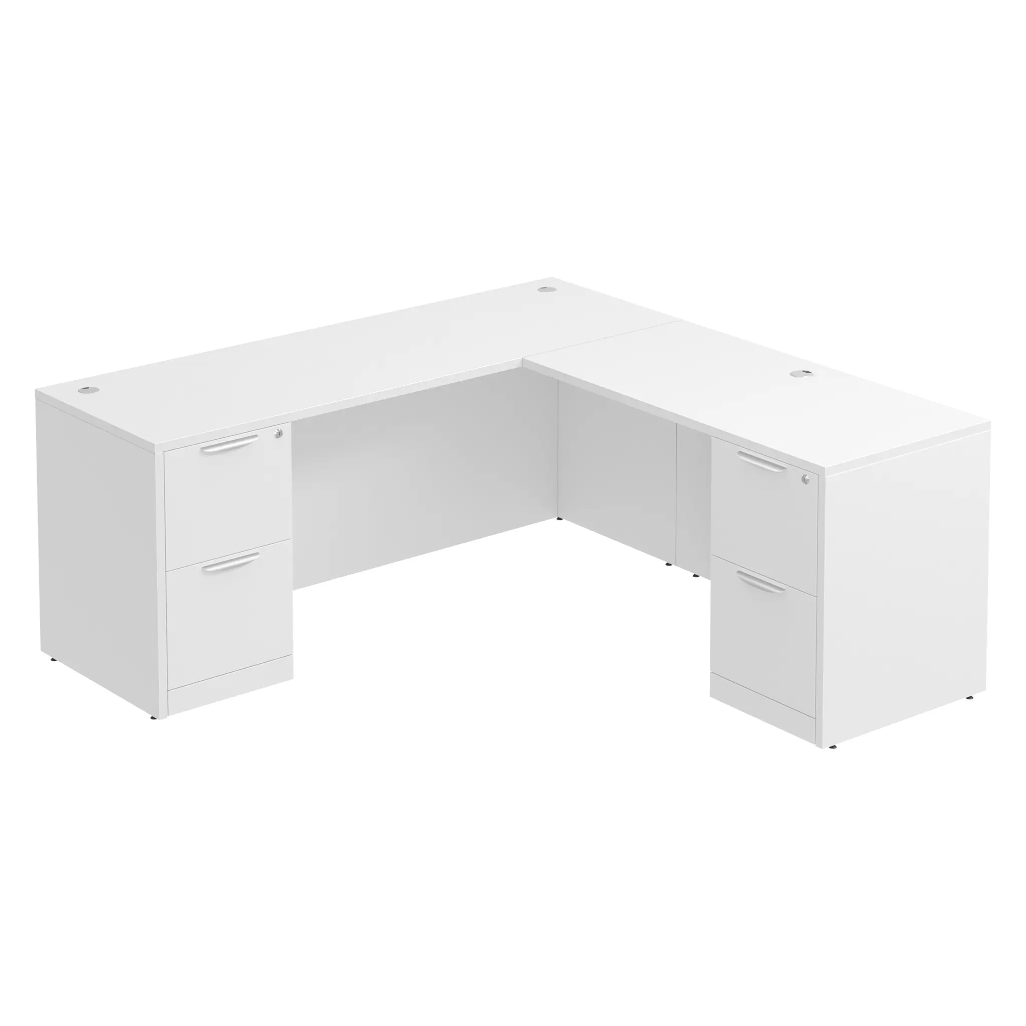 L-Desk 60in W x 72in D with Two 2 Drawer Pedestals and Slim Depth by PBD Furniture