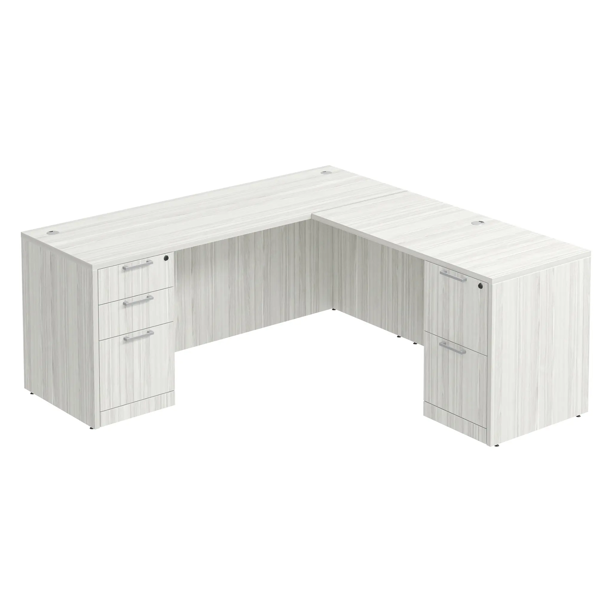 L-Desk 60in W x 72in D with 2 and 3 Drawer Pedestals and Slim Depth by PBD Furniture