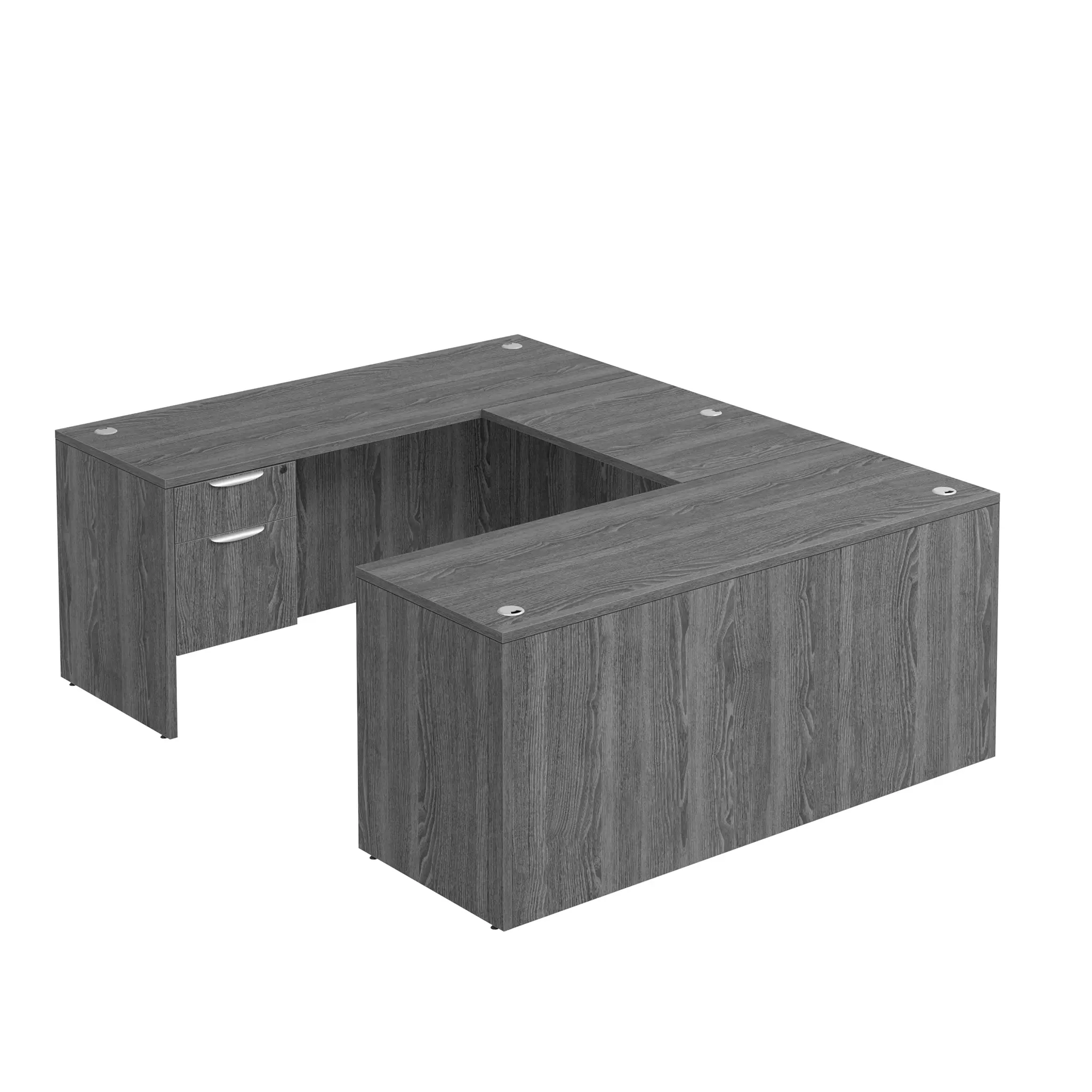 PBD Furniture U-Desk 66in W x 96in D with Double Hanging Pedestals and Slim Depth by PBD Furniture
