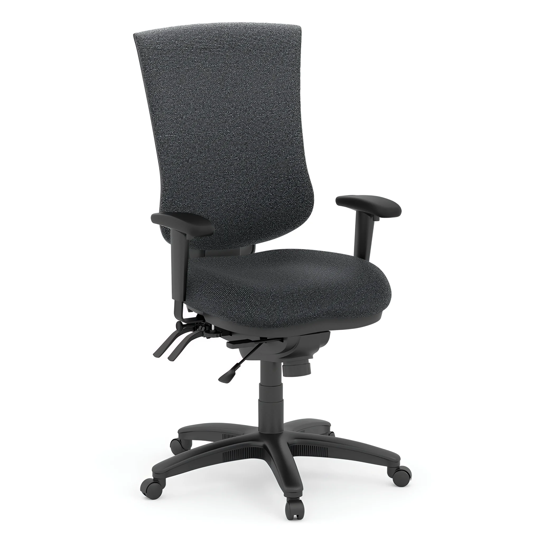 Coolmesh Pro High Back Ergo Chair with Rugged Fabric Seat and Back by PBD Furniture in Charcoal Grey