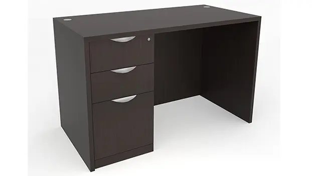 Single Pedestal Desk 60in x 24in by PBD Furniture in Espresso
