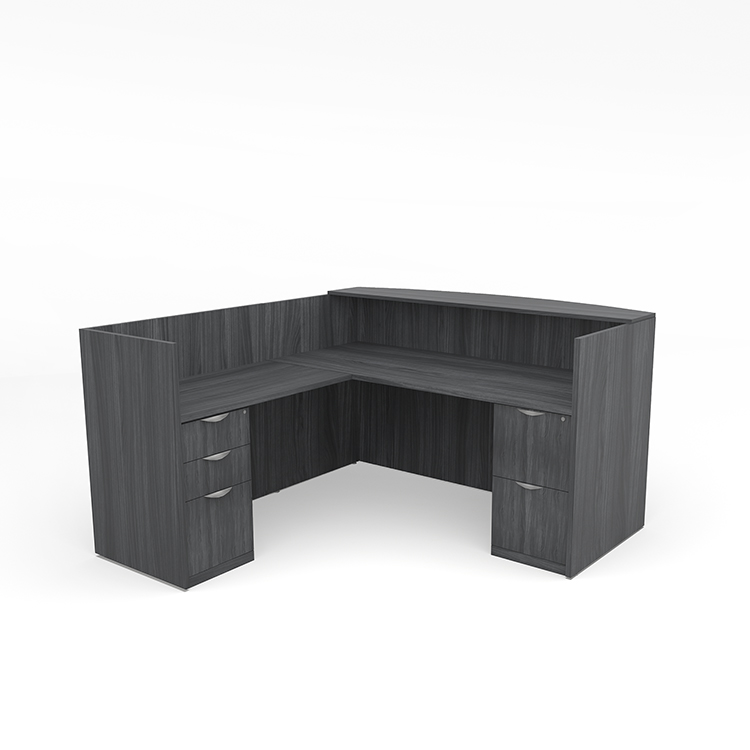 L-Shaped Reception Desk with Full Pedestals by PBD Furniture