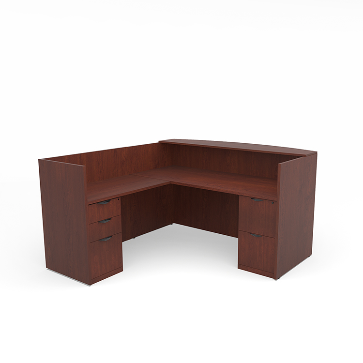 L-Shaped Reception Desk with Full Pedestals by PBD Furniture