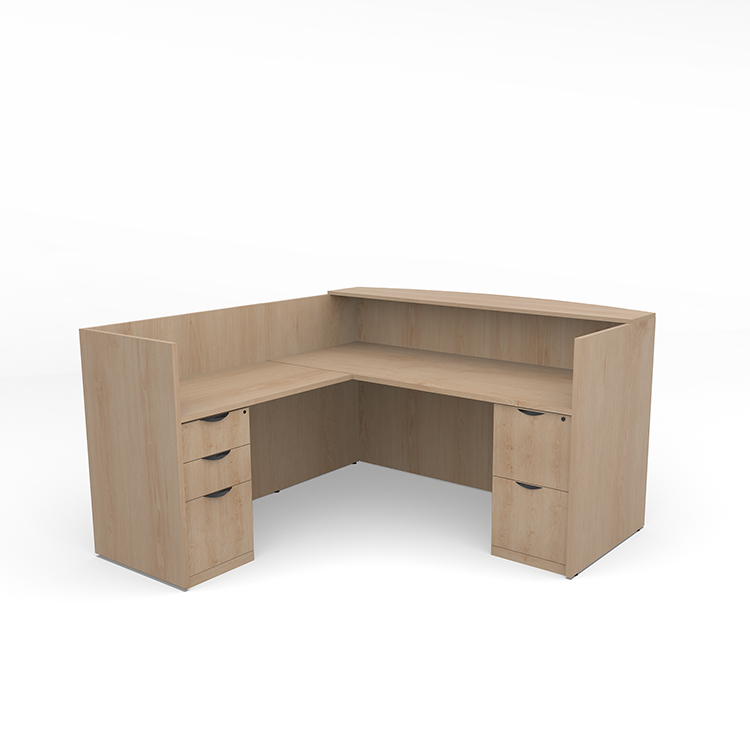 L-Shaped Reception Desk with Full Pedestals by PBD Furniture