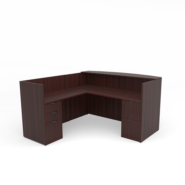 L-Shaped Reception Desk with Full Pedestals by PBD Furniture