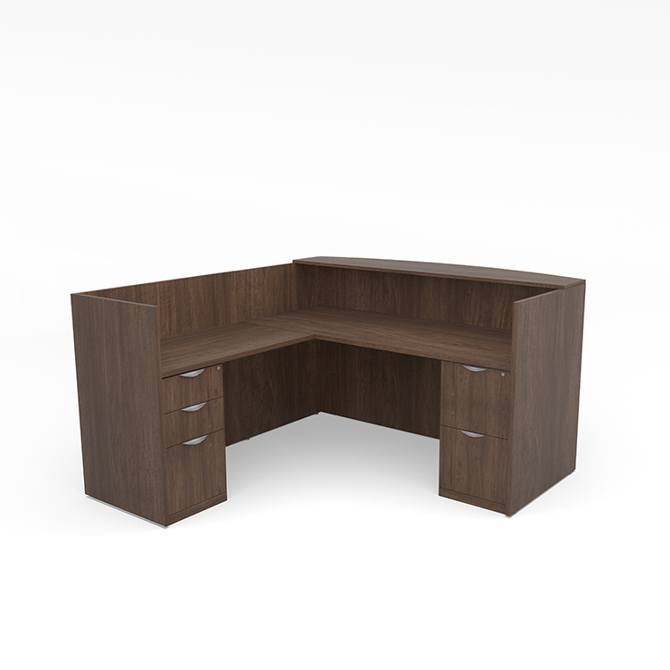 L-Shaped Reception Desk with Full Pedestals by PBD Furniture