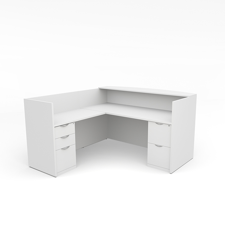 L-Shaped Reception Desk with Full Pedestals by PBD Furniture