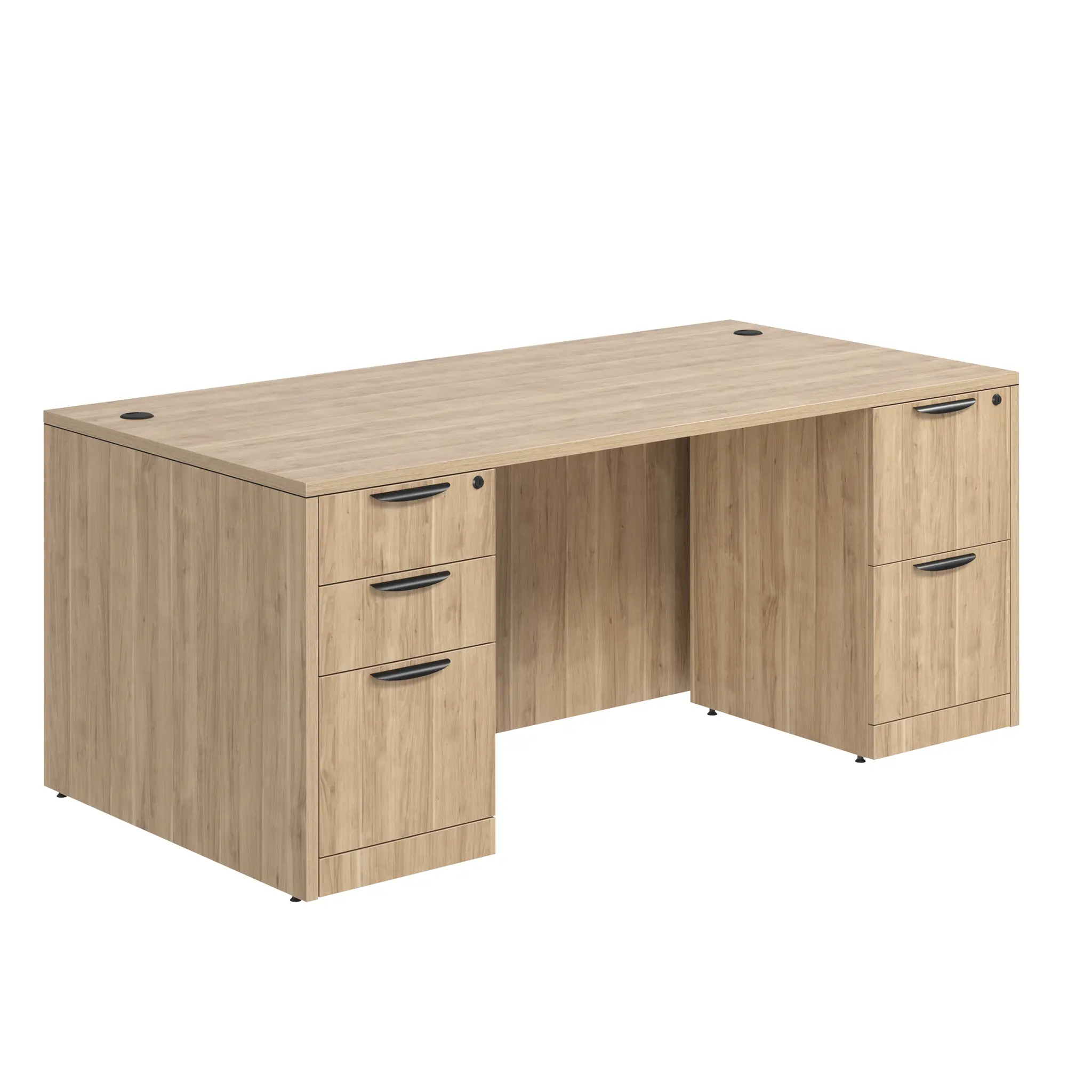 Desk 72in W x 36in D with 2 and 3 Drawer Pedestals by PBD Furniture
