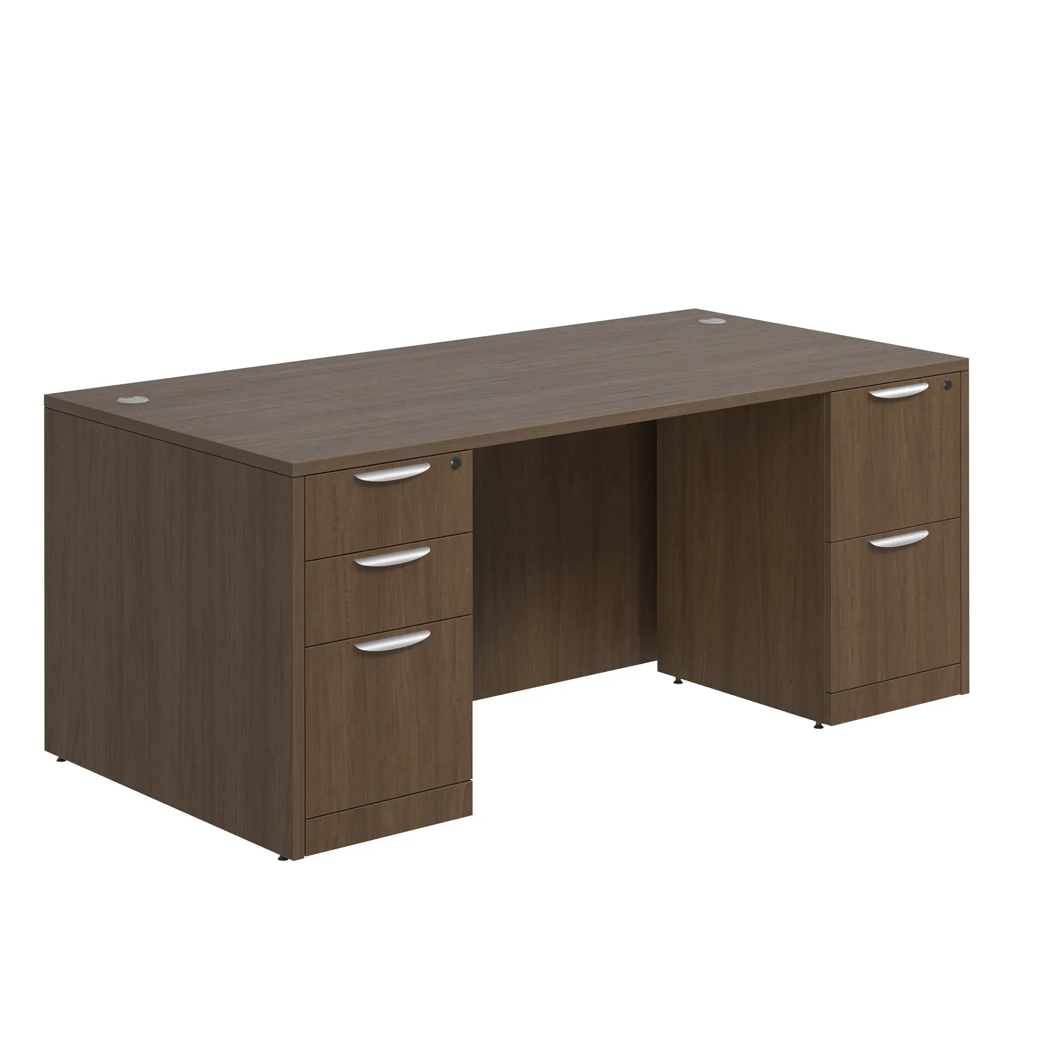 Credenza Desk 72in W x 24in D with 2 and 3 Drawer Pedestals by PBD Furniture