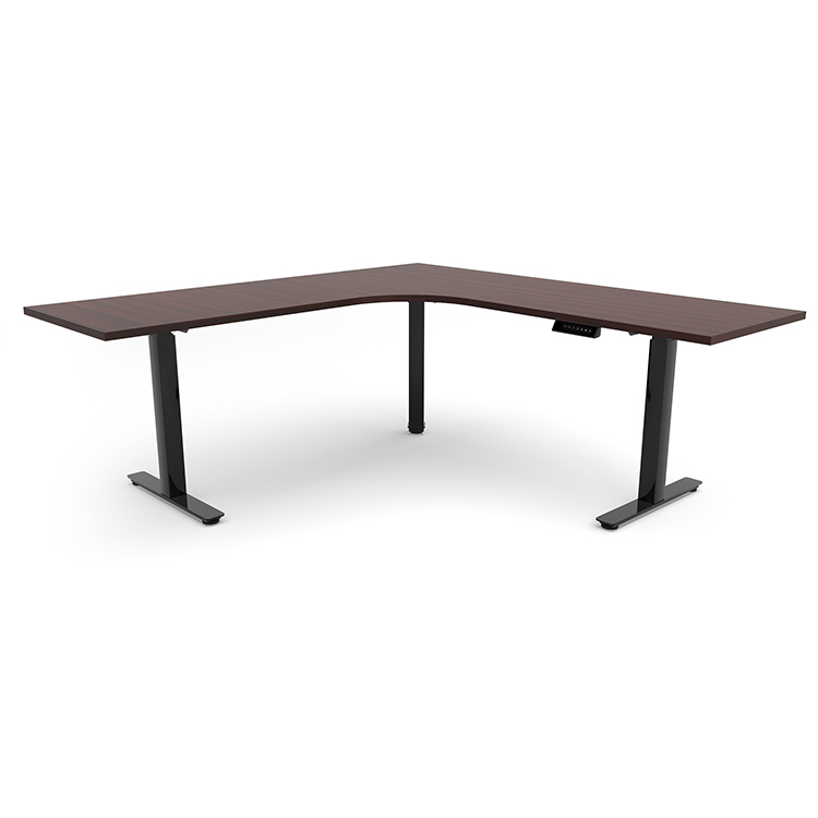 6ft x 78in Curve Corner Electronic Adjustable Height Sit to Stand L-Desk  by PBD Furniture