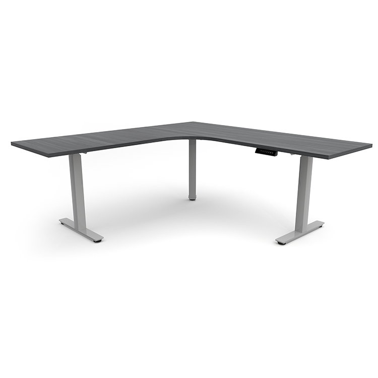 6ft x 78in Curve Corner Electronic Adjustable Height Sit to Stand L-Desk  by PBD Furniture