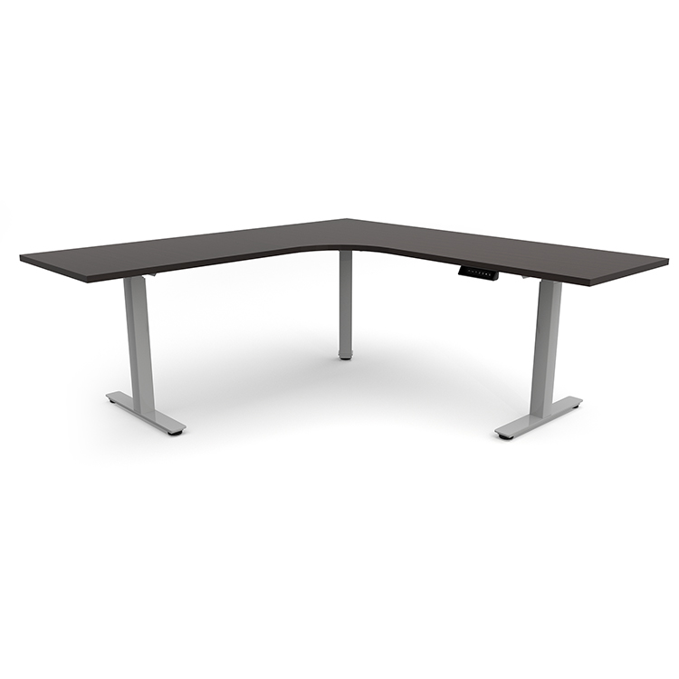 6ft x 78in Curve Corner Electronic Adjustable Height Sit to Stand L-Desk  by PBD Furniture