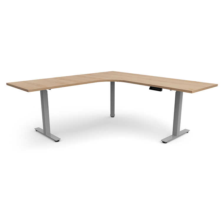 6ft x 78in Curve Corner Electronic Adjustable Height Sit to Stand L-Desk  by PBD Furniture