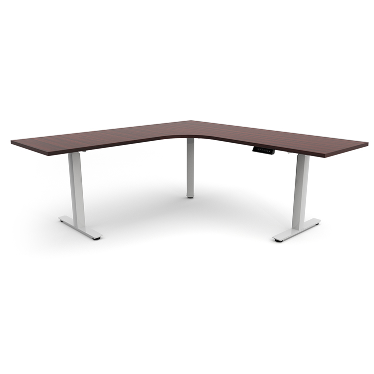 6ft x 78in Curve Corner Electronic Adjustable Height Sit to Stand L-Desk  by PBD Furniture