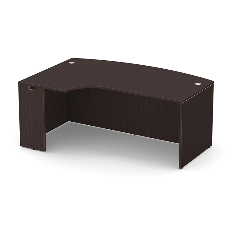 Bow Front Desk Shell with Left Extension by PBD Furniture