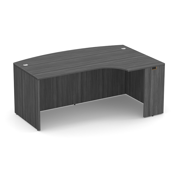Bow Front Desk Shell with Right Extension by PBD Furniture