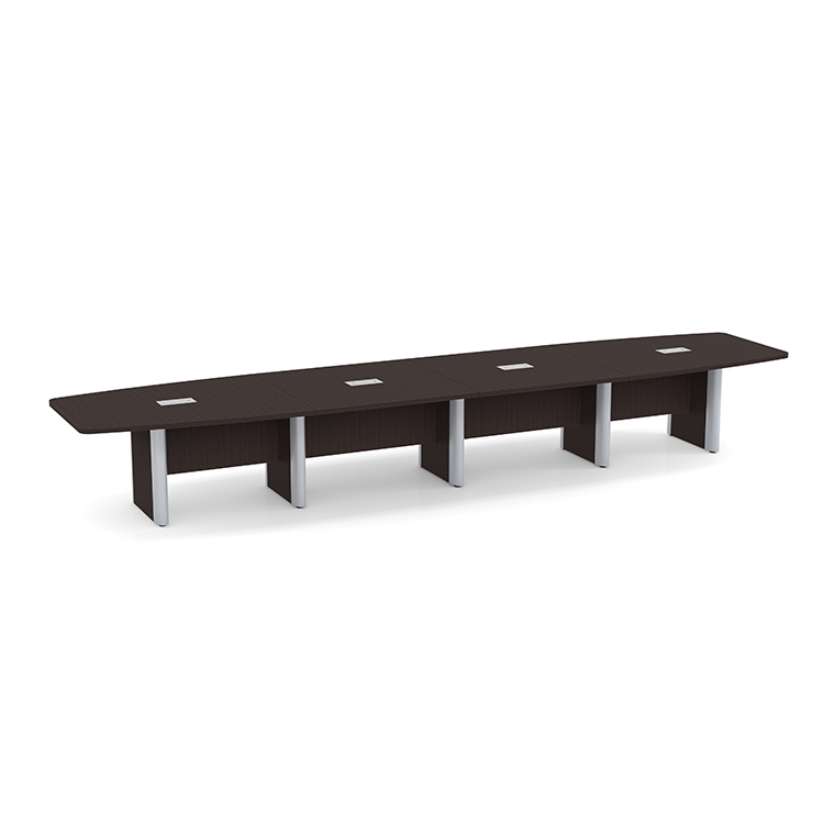 18ft Boat Shape Elliptical Base Conference Table with Metal Accents by PBD Furniture