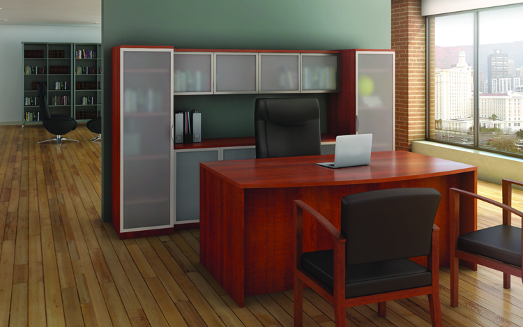 Bow Front Desk with Storage by Office Source Office Furniture