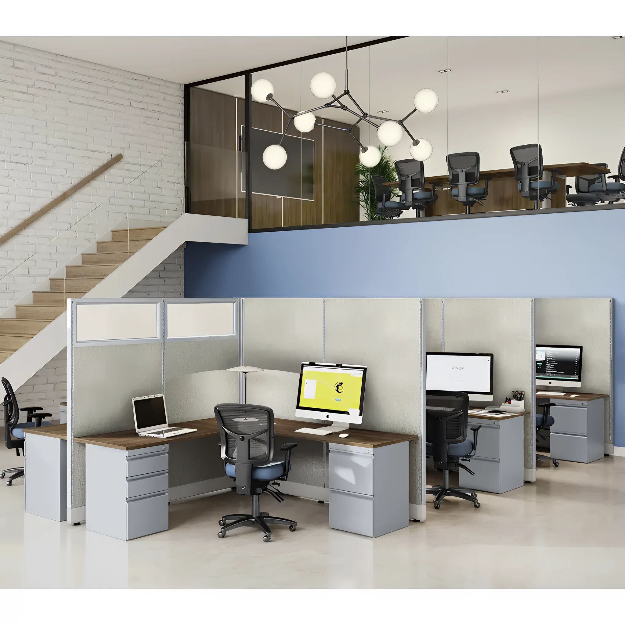 6 Person Cubicle with Power by PBD Furniture