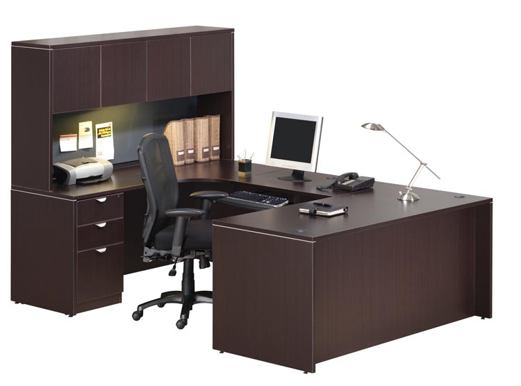 66in U Shaped Desk with Hutch by Office Source