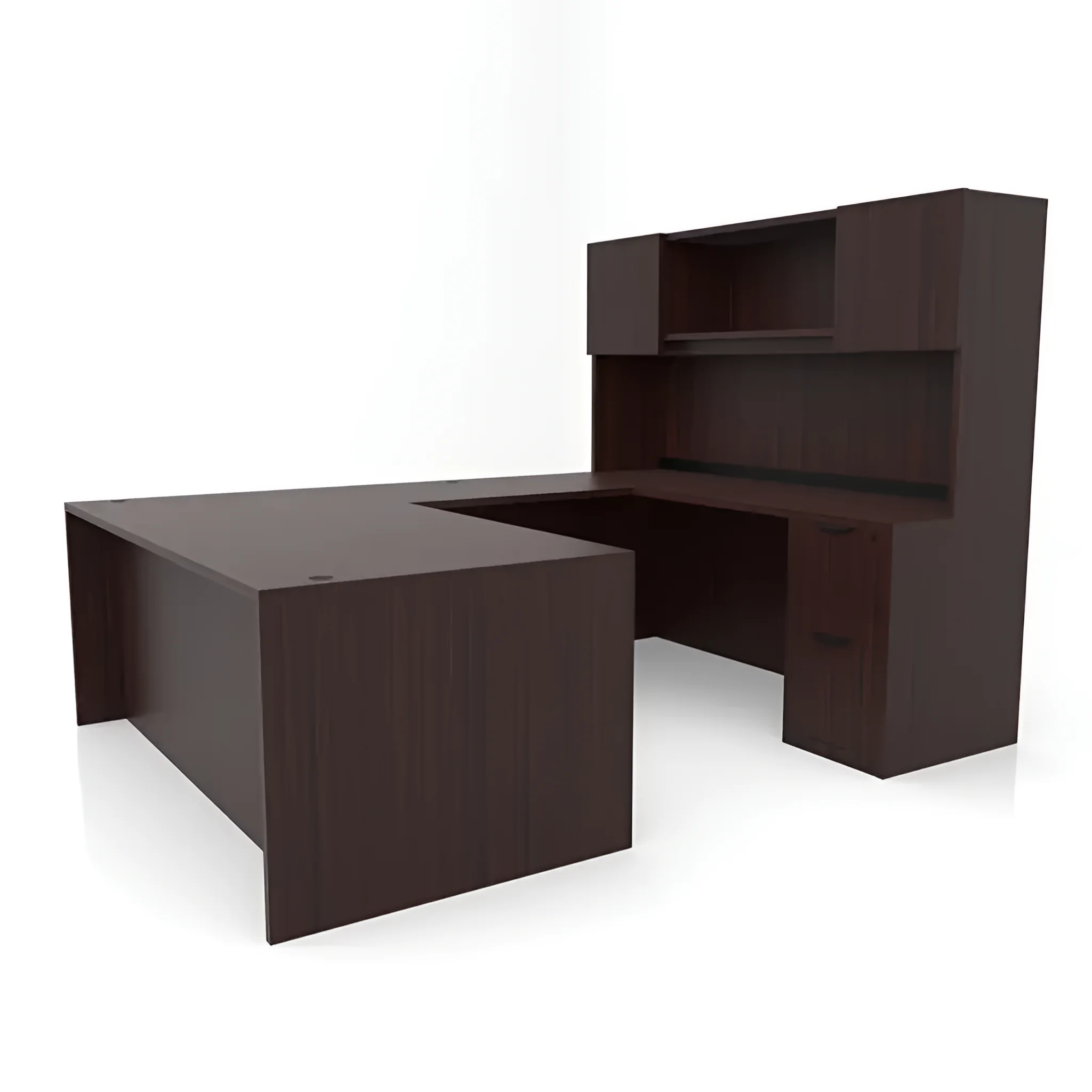 U-Shaped Desk 72in x 96in Double Pedestal with Door Hutch by PBD Furniture