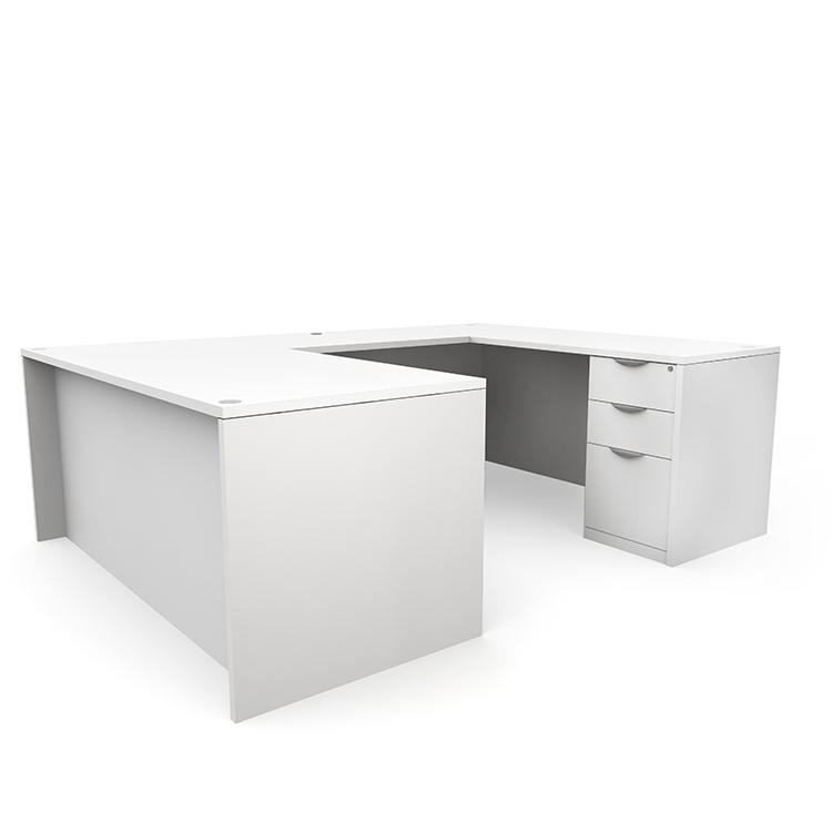 72in x 89in Double Pedestal U-Desk (72inx30in Desk, 35inx24in Bridge) by Office Source
