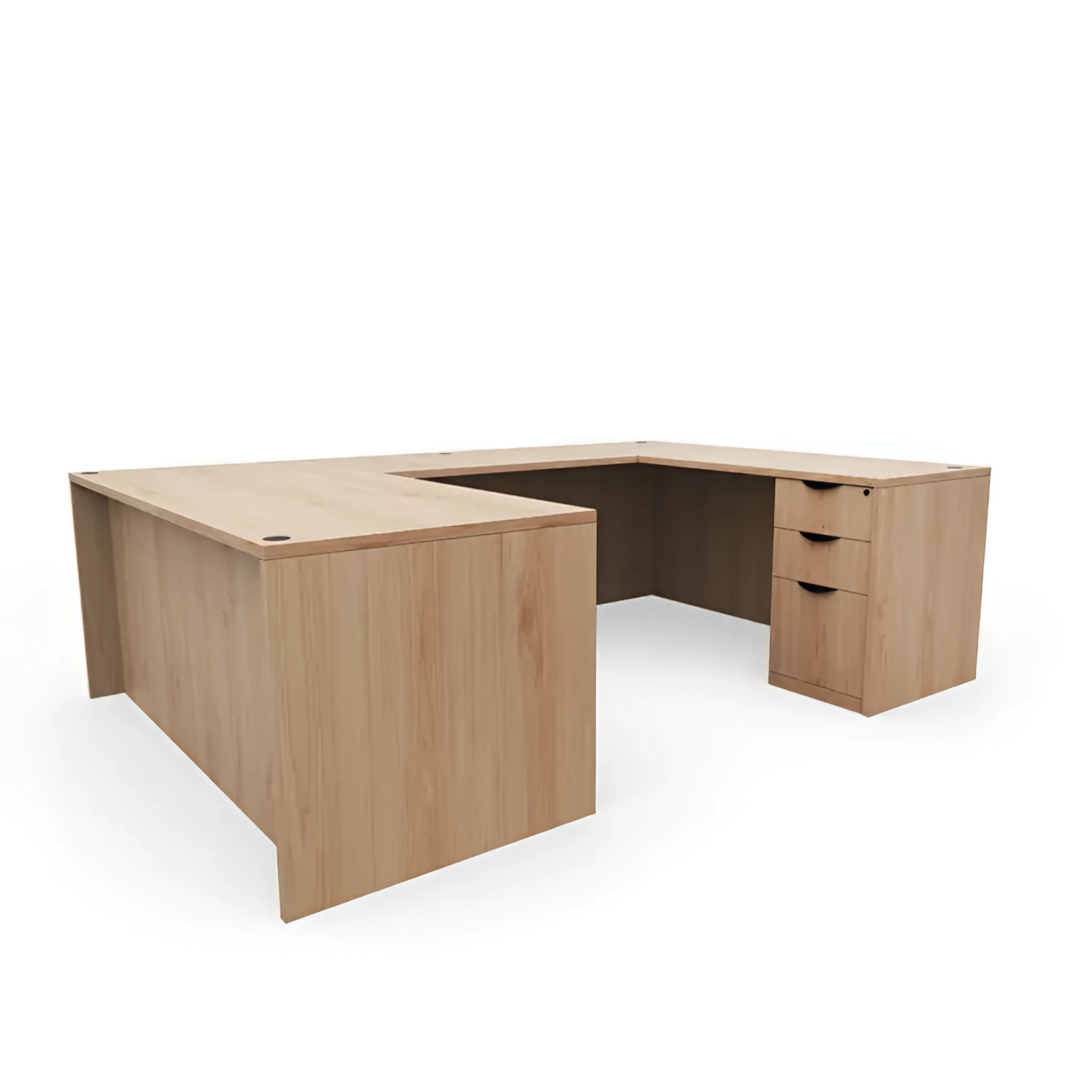 U-Desk 66in W x 96in D with 2 and 3 Drawer Pedestals by PBD Furniture