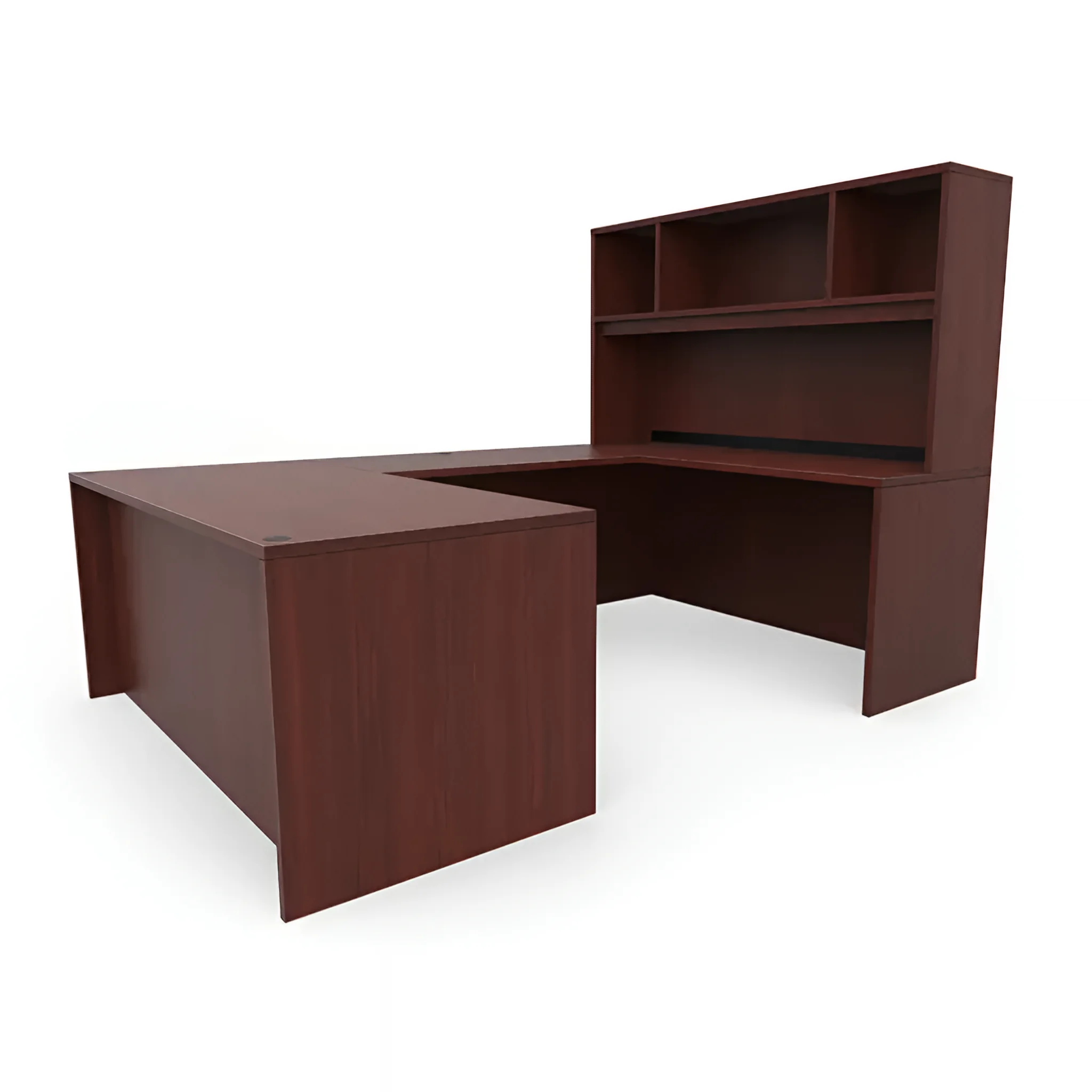 60in x 96in U-Desk with Open Hutch by PBD Furniture in Cherry