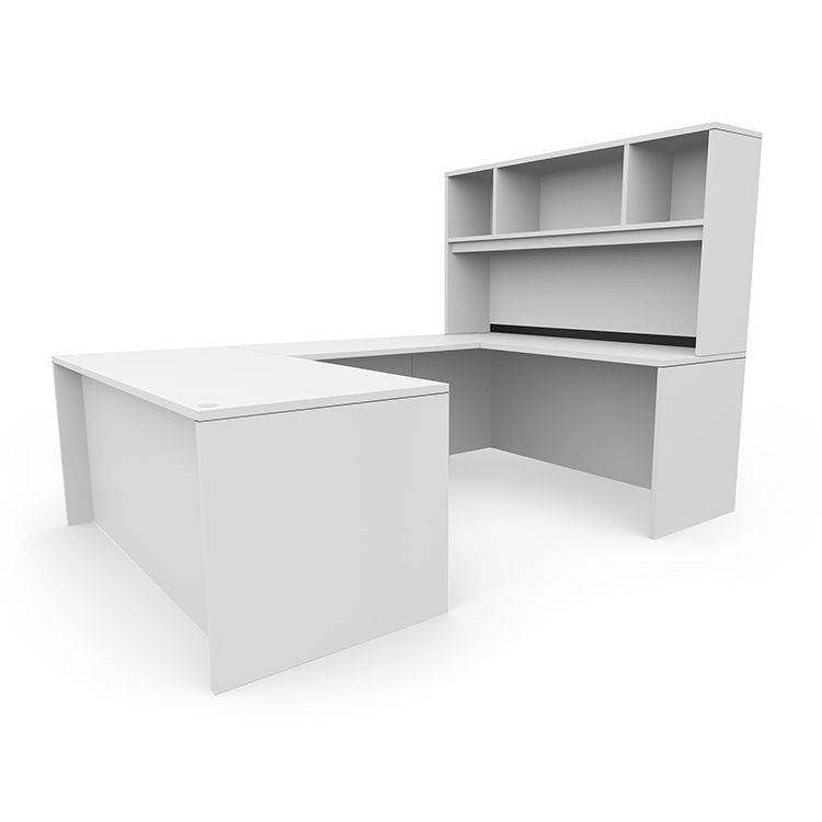 72in x 96in U-Desk with Open Hutch by PBD Furniture