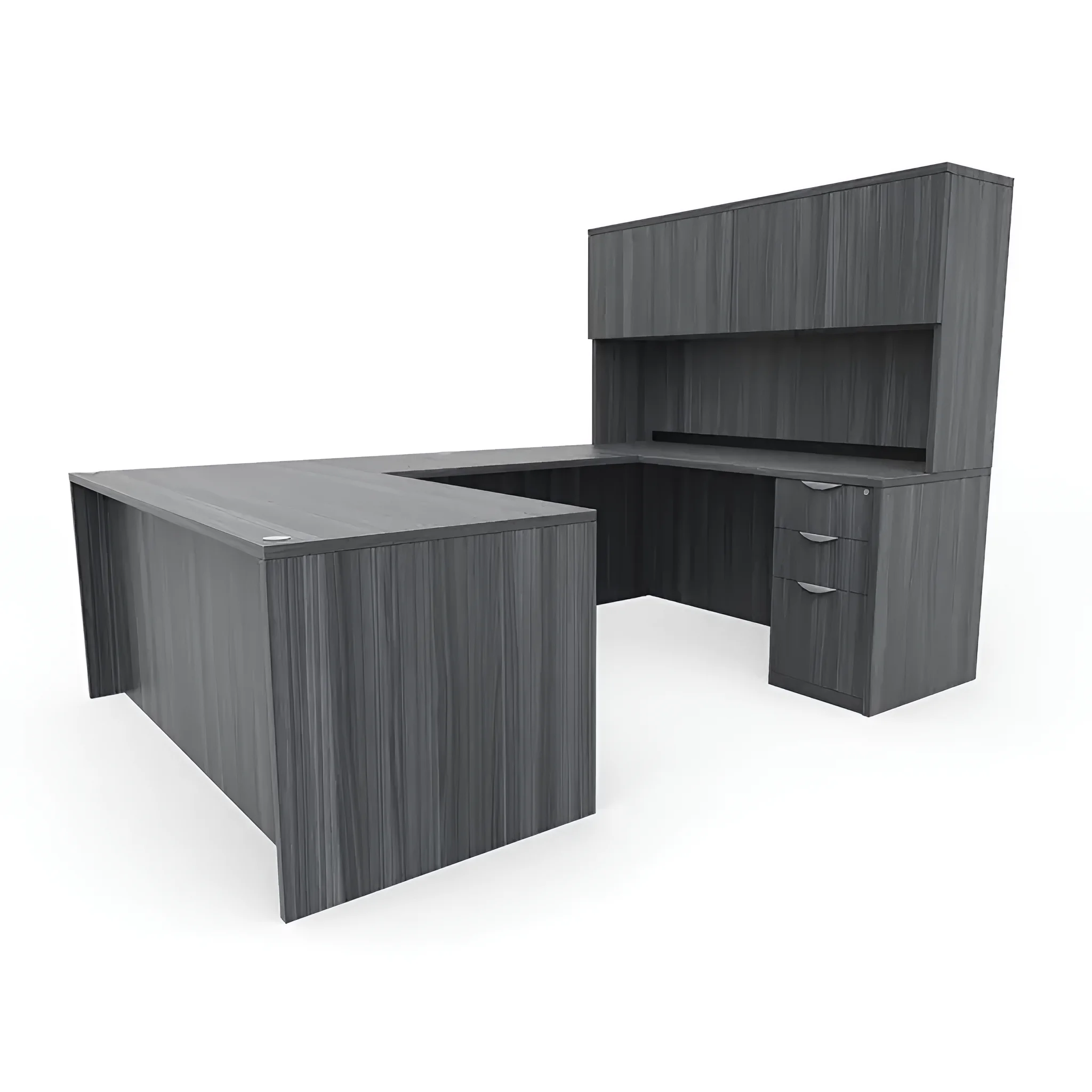 U-Shaped Desk 66in x 96in Double Pedestal with 4-Door Hutch by PBD Furniture