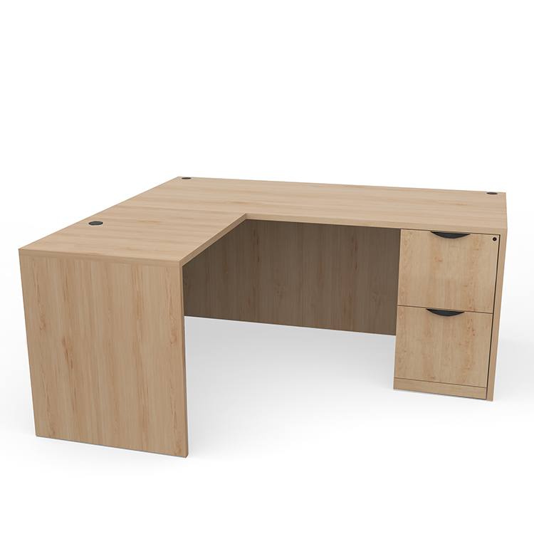 72in x 77in Single FF Pedestal L-Shaped Desk by Office Source