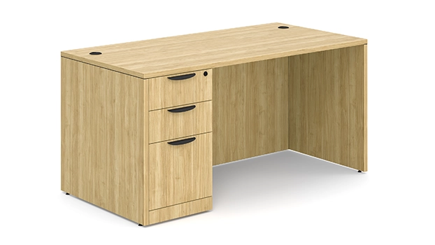 Single Pedestal Desk 60in x 30in by PBD Furniture in Aspen