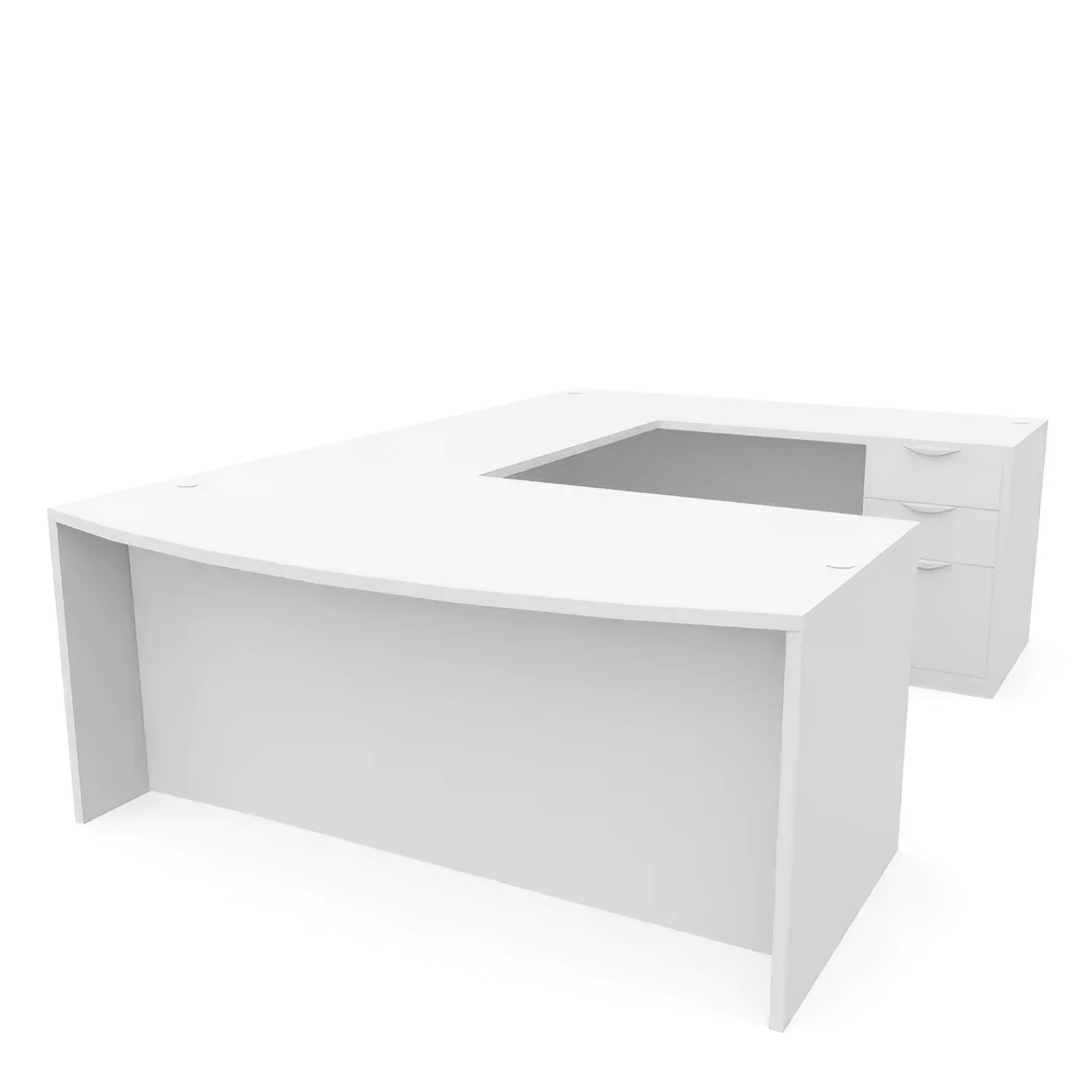 U-Shaped Desk 72in x 112in Bow Front Double Pedestal by PBD Furniture