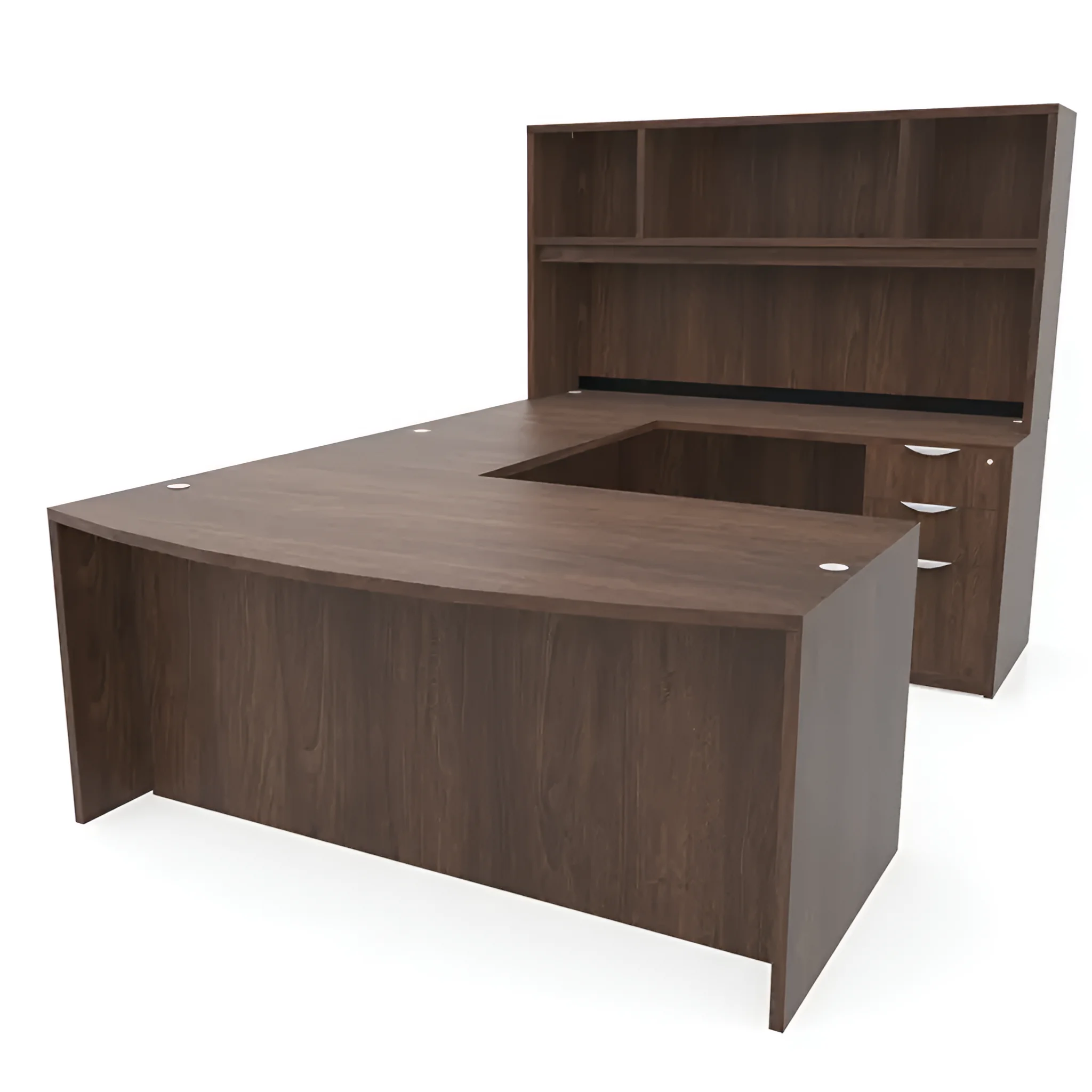 U-Shaped Desk 72in x 100in Bow Front Double Pedestal by PBD Furniture