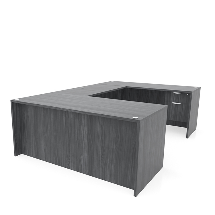 72in x 101in Single Hanging Pedestal U-Desk by PBD Furniture